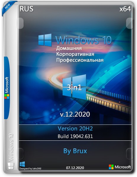 Windows 10 x64 20H2.19042.631 3in1 v.12.2020 by Brux (RUS/2020)