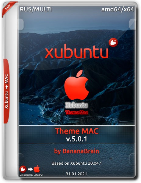 Xubuntu 20.04 x64 Theme Mac v5.0.1 by BananaBrain (RUS/ML/2021)