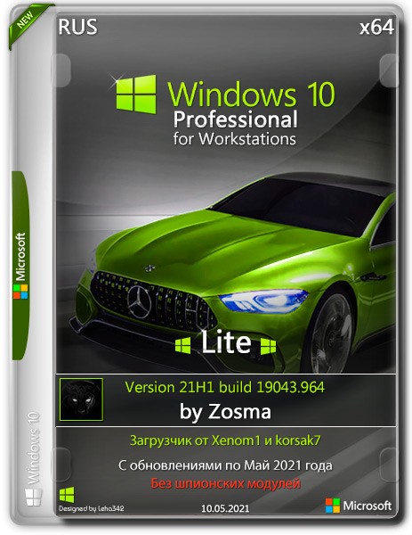 Windows 10 Pro for Workstations x64 Lite 21H1.19043.964 by Zosma (RUS/2021)