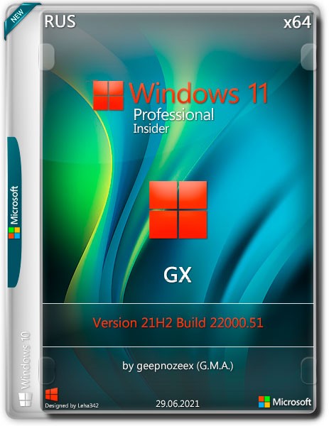 Windows 11 Pro Insider x64 22000.51 GX (RUS/2021)