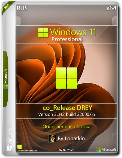 Windows 11 Pro x64 21H2.22000.65 co_Release DREY (RUS/2021)