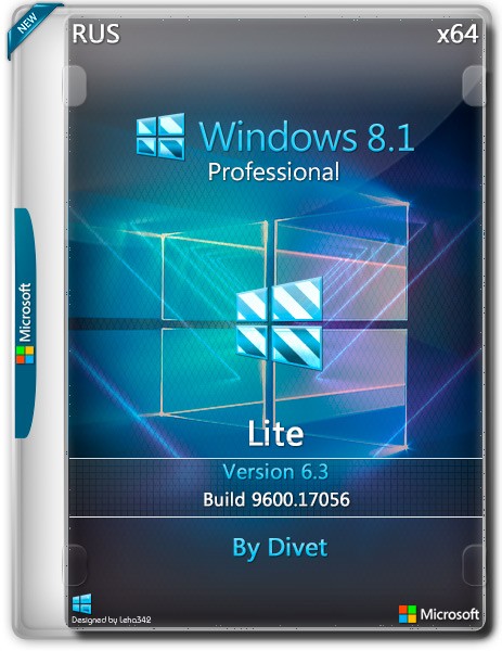 Windows 8.1 Pro x64 6.3.9600.17056 Lite by Divet (RUS)