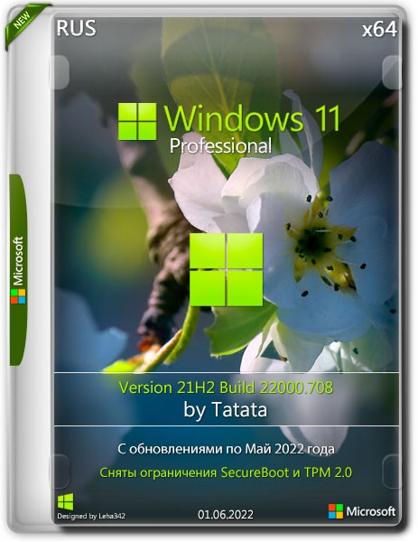 Windows 11 Professional 21H2.22000.708 x64 by Tatata (RUS/2022)