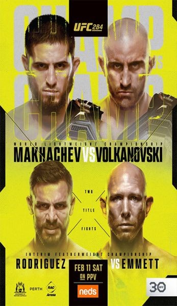 UFC 284: Махачев vs. Волкановски / Основной Кард / UFC 284: Makhachev vs. Volkanovski / Main Card (2023/HDTV)